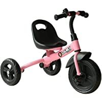 HOMCOM Triciclo para Niños más de 18 Meses con Timbre Guardabarros Rueda de Seguridad 74x49x55cm Rosa